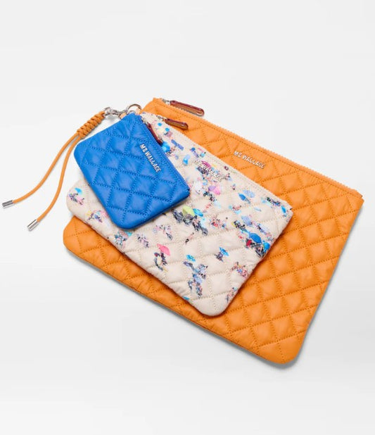 MZ Wallace Sunset Orange/Dede Beach Print/Surf Blue Metro Pouch Set
