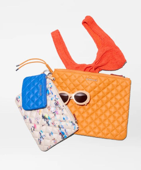 MZ Wallace Sunset Orange/Dede Beach Print/Surf Blue Metro Pouch Set